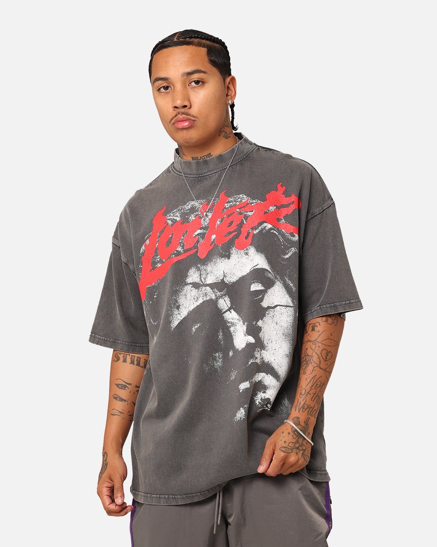 Loiter Search And Destroy Oversized T-Shirt Charcoal Grey sold by Culture Kings