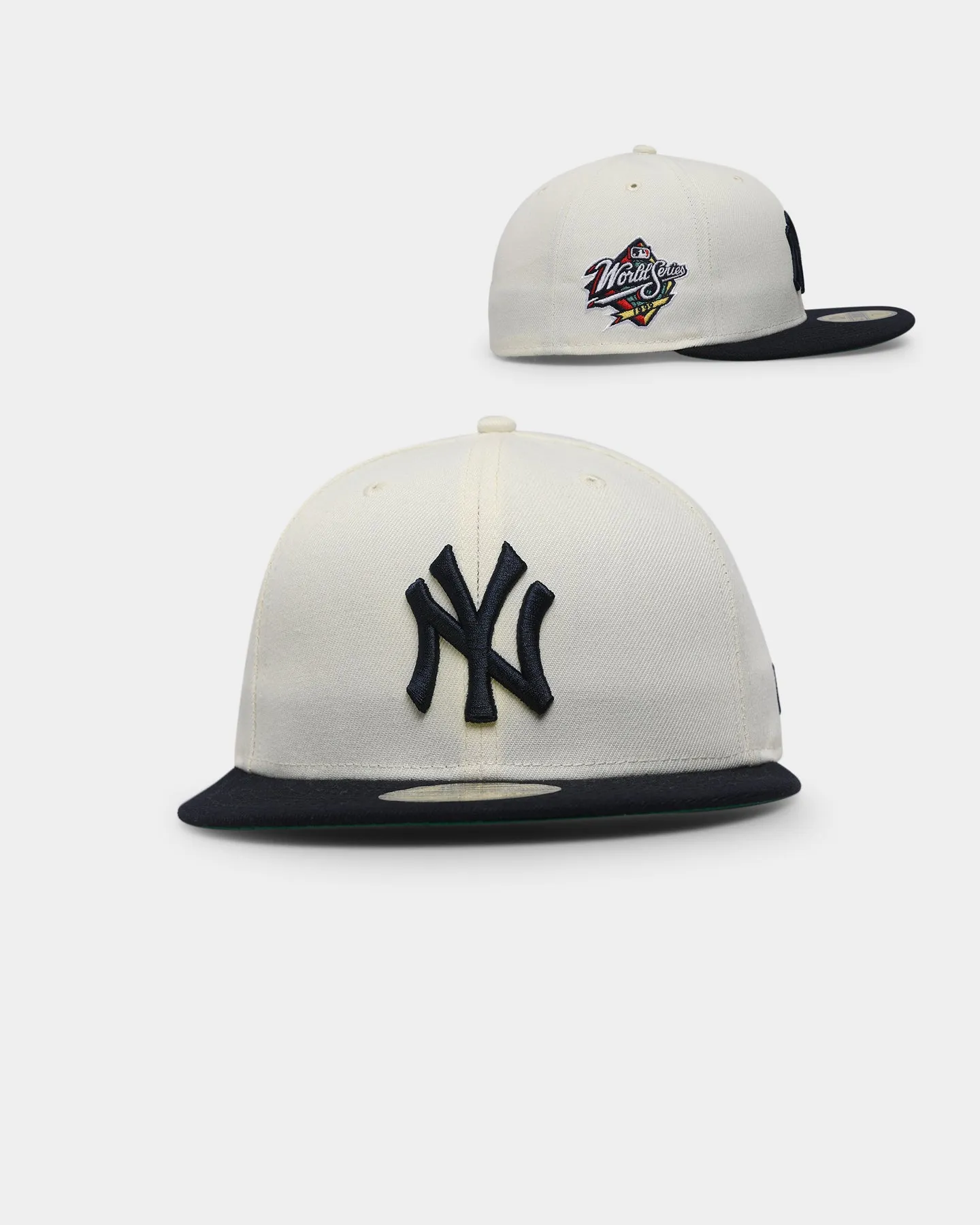 New Era New York Yankees 1999 'Off White 2-Tone World Series Patch' 59FIFTY Fitted Chrome White/OTC sold by Culture Kings