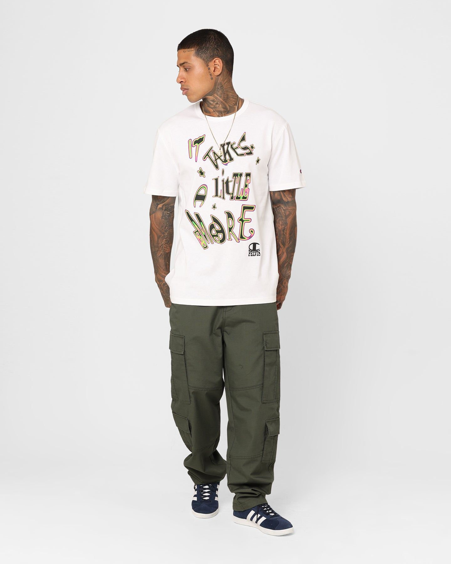 Champion X Pelvis Script T-Shirt White sold by Culture Kings product image thumbnail 2