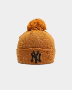 New Era New York Yankees Pom Knit Beanie Wheat sold by Culture Kings