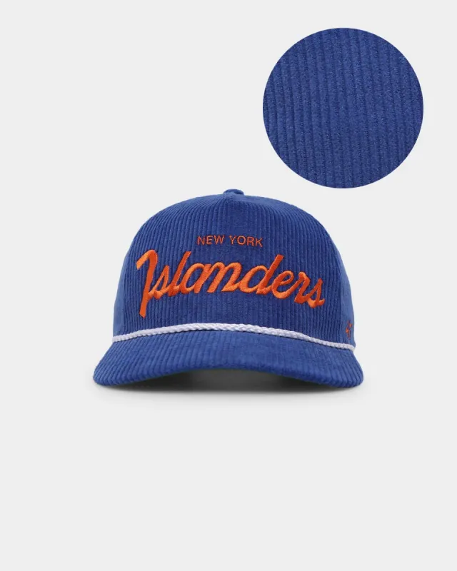 47 Brand New York Islanders 'NHL Corduroy Team Script' Corduroy Crossrope '47 Hitch Snapback Royal sold by Culture Kings