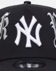 New Era New York Yankees 'Gothic Script' 9FORTY A-Frame Snapback Navy/Grey sold by Culture Kings
