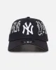 New Era New York Yankees 'Gothic Script' 9FORTY A-Frame Snapback Navy/Grey sold by Culture Kings