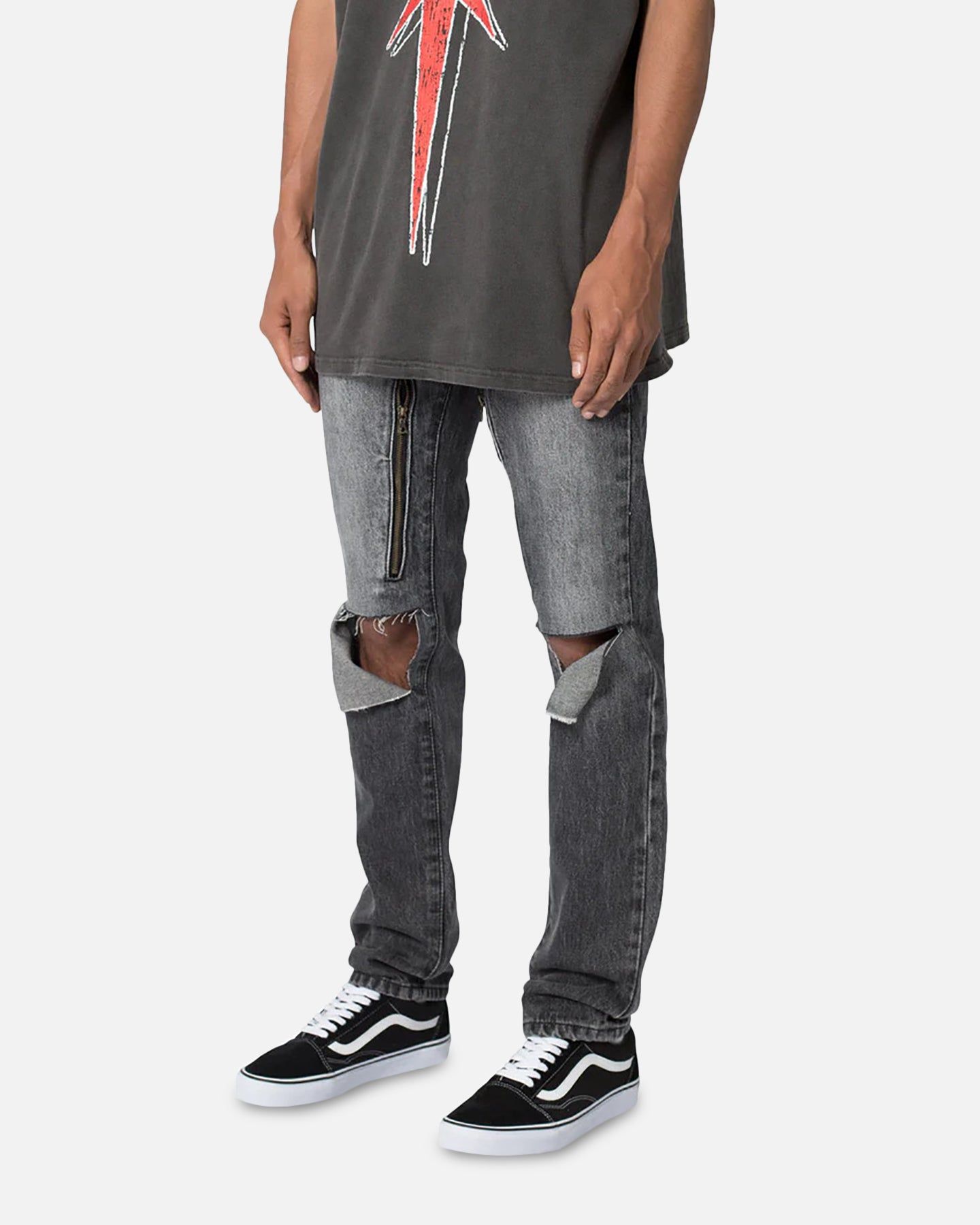 MNML D530 Zipper Denim Jeans Washed Black sold by Culture Kings product image thumbnail 2