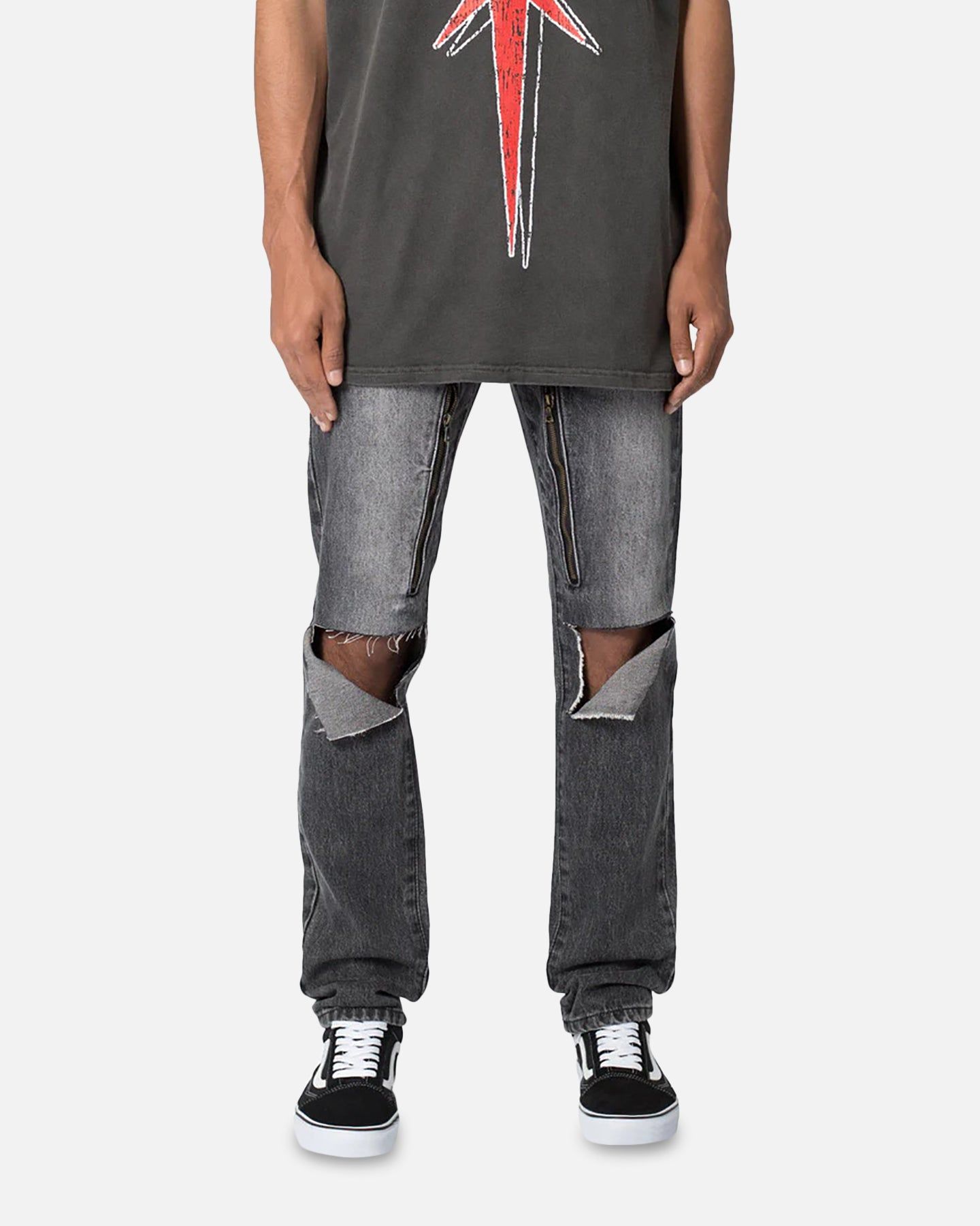 MNML D530 Zipper Denim Jeans Washed Black sold by Culture Kings