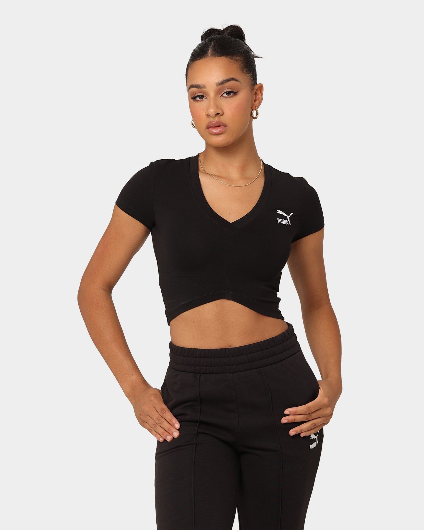 Puma Women's Classics Cropped Slim T-Shirt Puma Black sold by Culture Kings