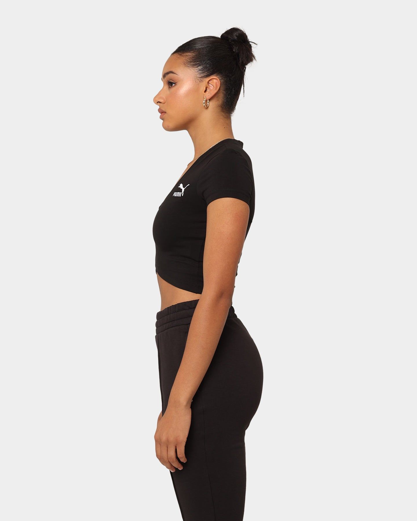 Puma Women's Classics Cropped Slim T-Shirt Puma Black sold by Culture Kings product image thumbnail 6