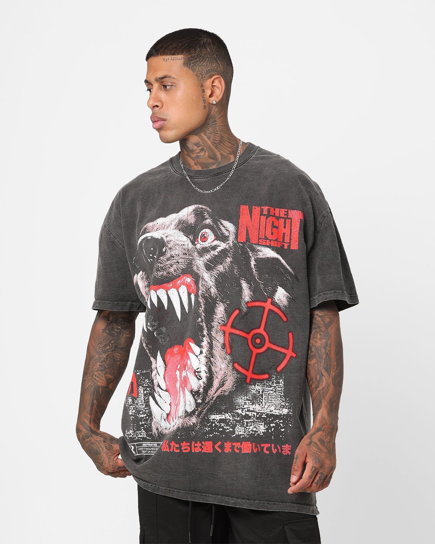 The Night Shift Dog Heavyweight Vintage T-Shirt Black Wash sold by Culture Kings