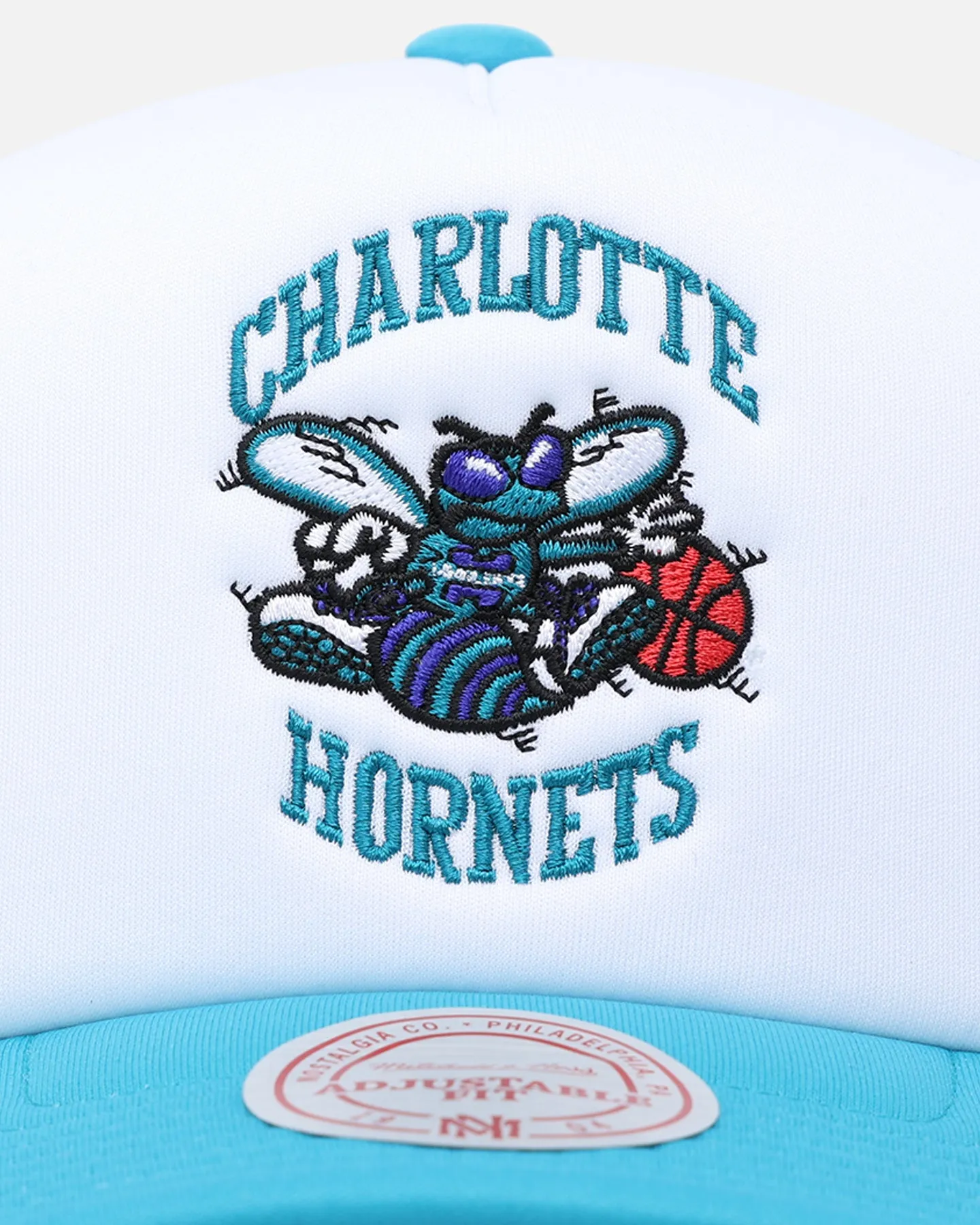 Mitchell & Ness Charlotte Hornets Logo Foam Trucker Snapback Teal/White sold by Culture Kings product image thumbnail 5