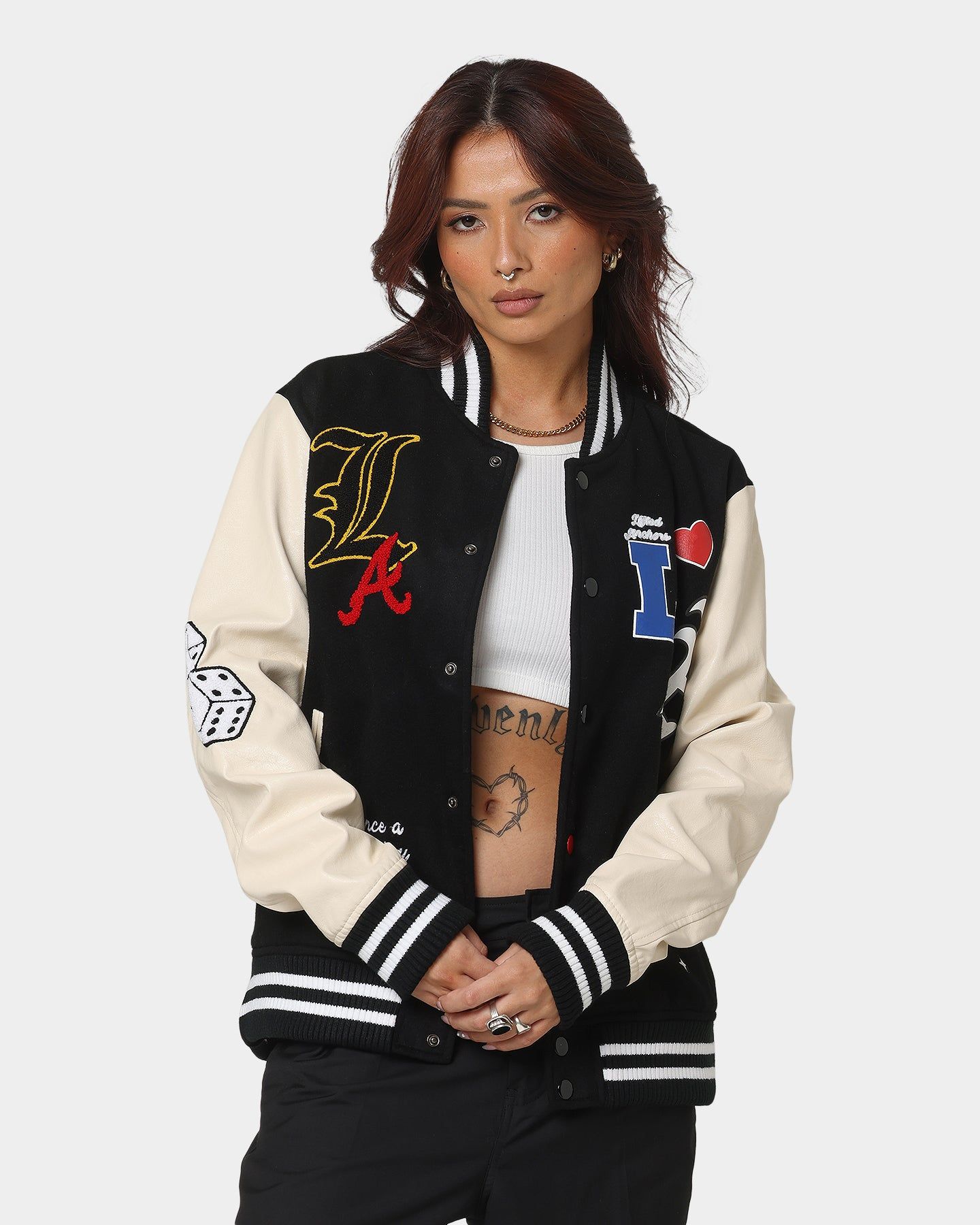 Lifted Anchors State Chenille Varsity Jacket Black sold by Culture Kings