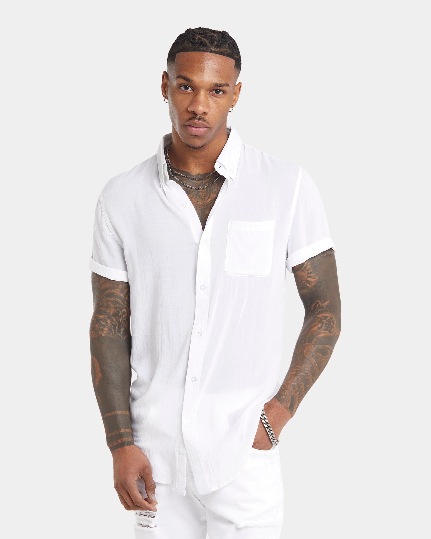 XXIII Dubrovnik Short Sleeve Button Up Shirt White sold by Culture Kings product image thumbnail 2