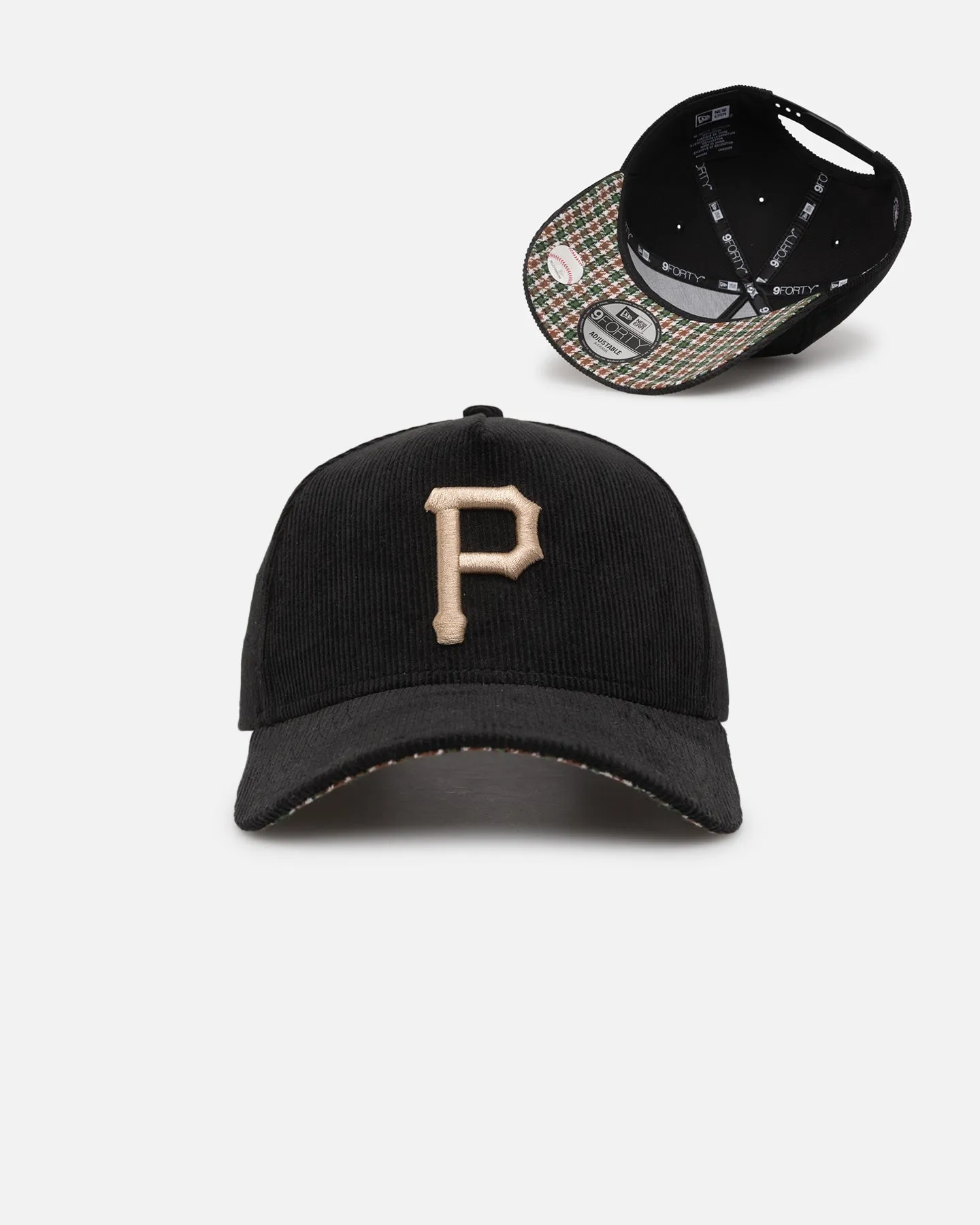 New Era Pittsburgh Pirates 'Black Cord Plaid UV' 9FORTY A-Frame Snapback Black/Plaid sold by Culture Kings