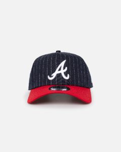 New Era Atlanta Braves '2-Tone Pinstripe' 9FORTY A-Frame Snapback Pinstripe sold by Culture Kings