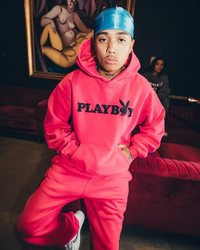 Playboy By CK Wordmark Hoodie Pink sold by Culture Kings
