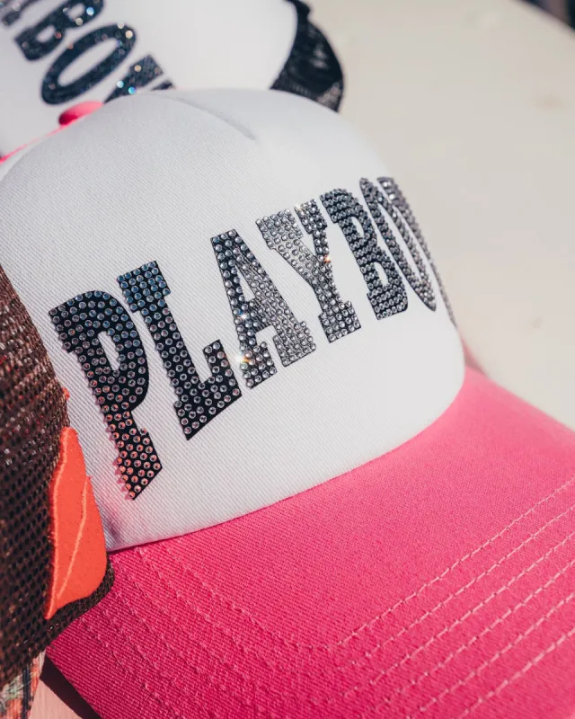 Playboy By CK Glow Up Trucker Snapback Pink/White sold by Culture Kings