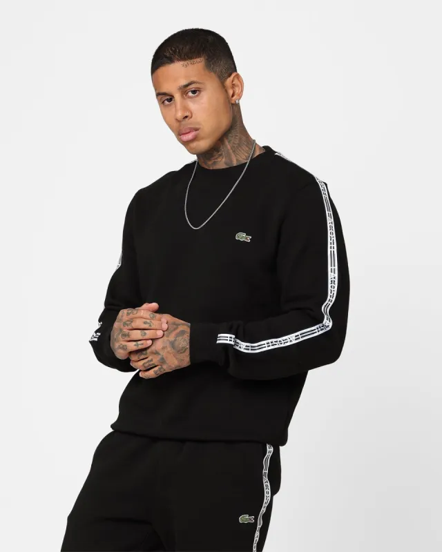 Lacoste Logo Tape Fleece Crewneck Sweatshirt Black sold by Culture Kings