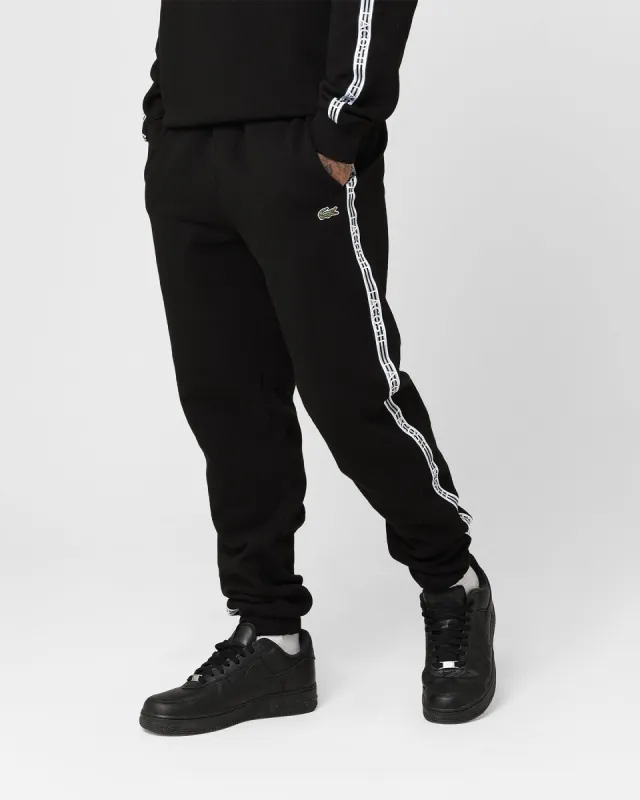 Lacoste Logo Tape Fleece Track Pants Black sold by Culture Kings