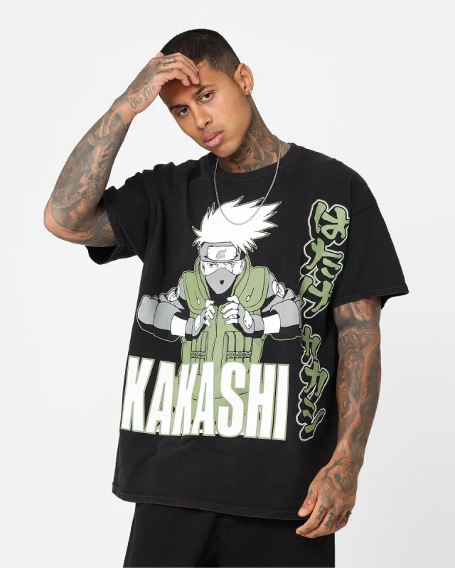 Goat Crew X Naruto Kakashi Vintage T-Shirt Black Wash sold by Culture Kings