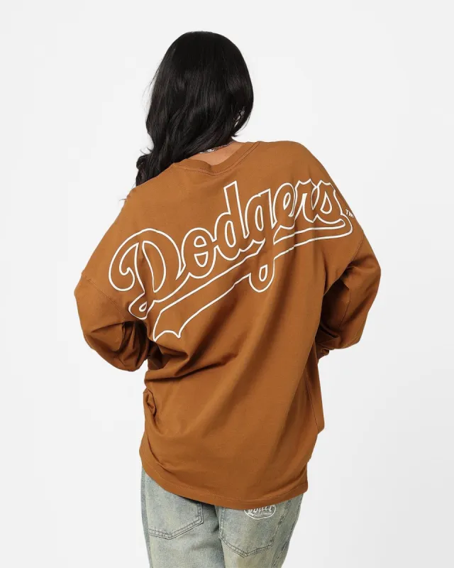 Majestic Athletic Women's Los Angeles Dodgers Oversized Hiri Long Sleeve T-Shirt Chocolate sold by Culture Kings