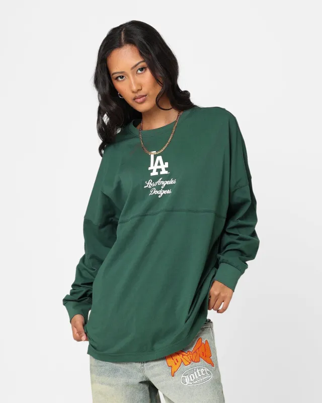 Majestic Athletic Women's Los Angeles Dodgers Animal Oversized Hiri Long Sleeve T-Shirt Dark Cedar sold by Culture Kings
