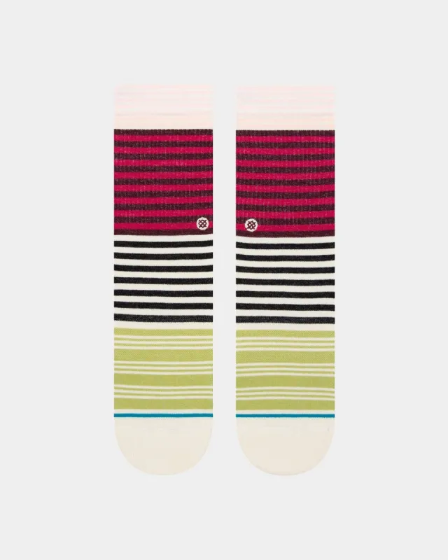 Stance Women's Sunshine Stripe Crew Socks Magenta sold by Culture Kings
