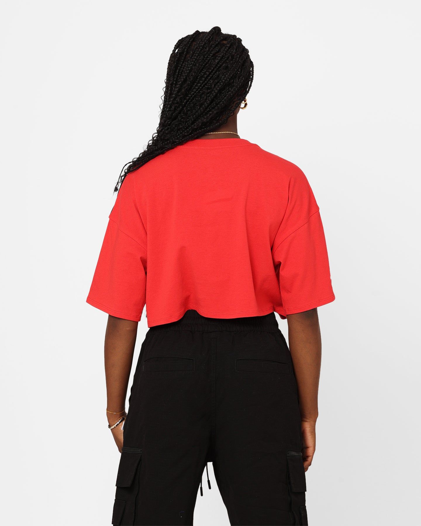 Mitchell & Ness Women's Chicago Bulls Dunk Arch Cut Off Crop T-Shirt Red sold by Culture Kings product image thumbnail 4