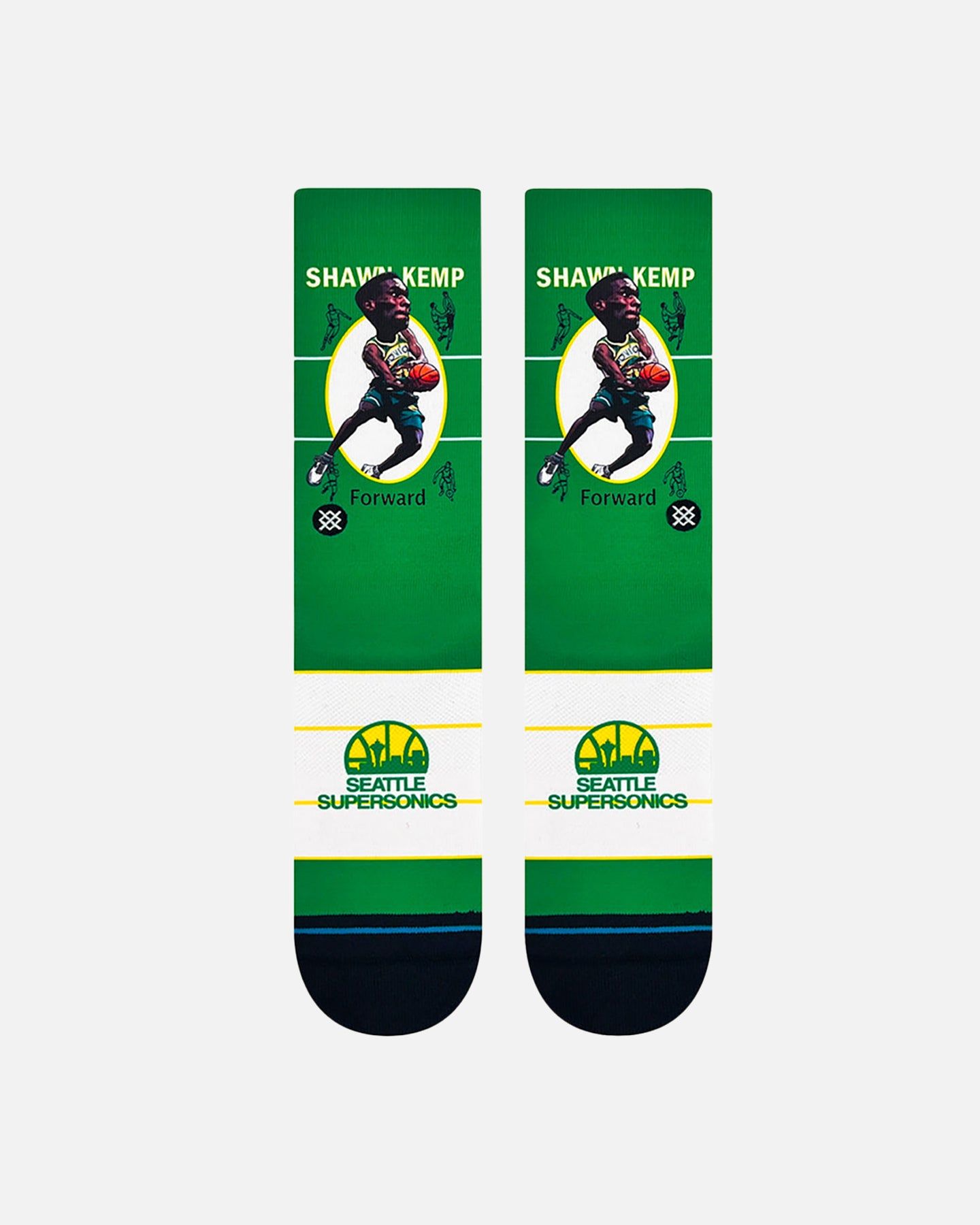Stance X NBA Seattle Supersonics Shawn Kemp Retro Bighead Crewcut Socks Multi sold by Culture Kings