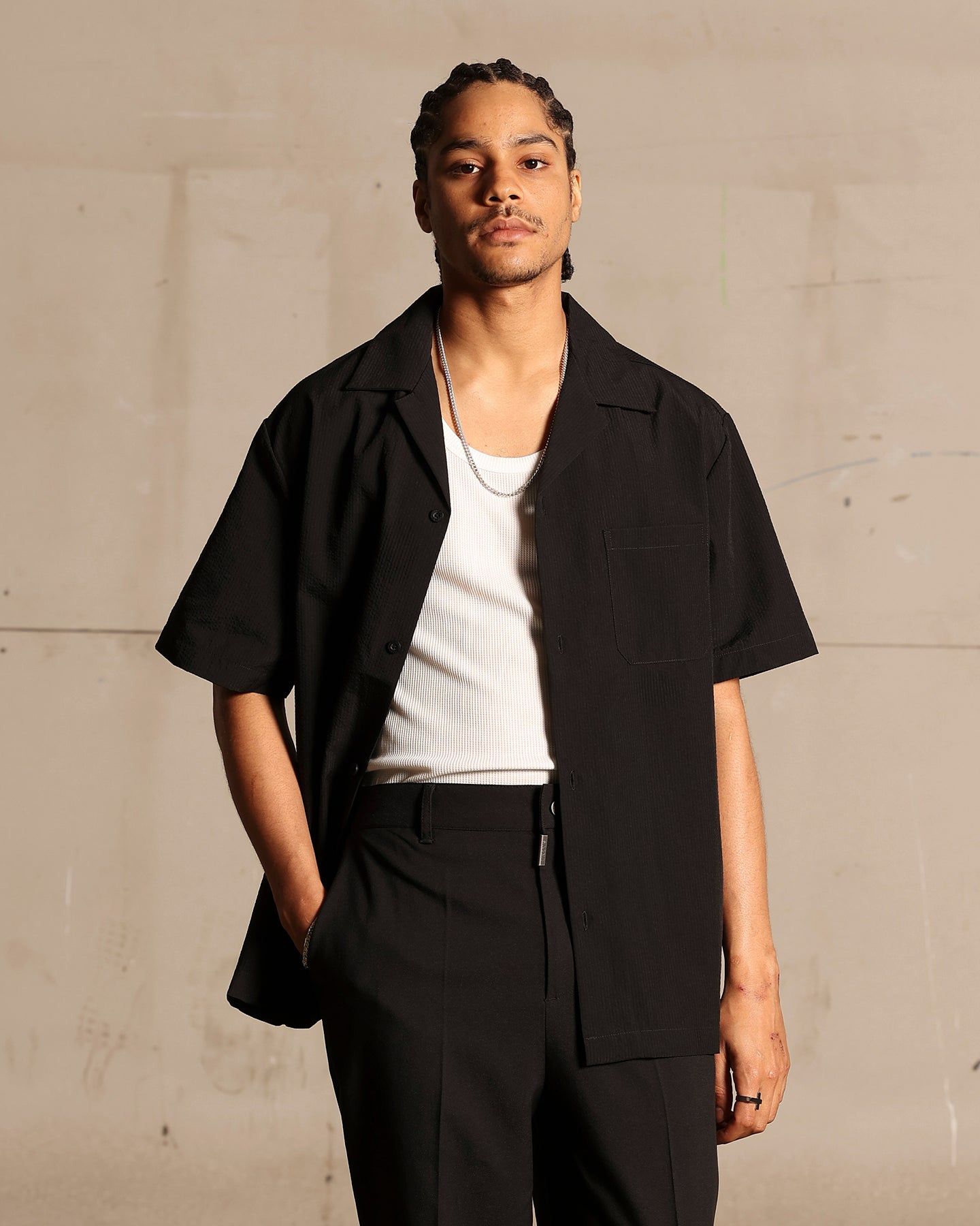 Saint Morta Seersucker Short Sleeve Shirt Black sold by Culture Kings product image thumbnail 3