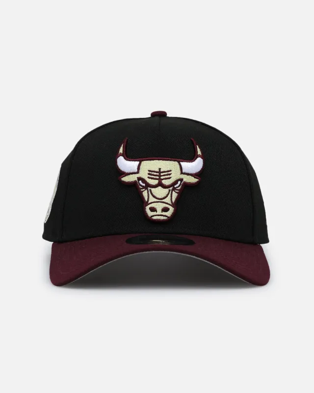 New Era Chicago Bulls 'Burgundy Bounceback' 9FORTY A-Frame Snapback Black/Maroon sold by Culture Kings