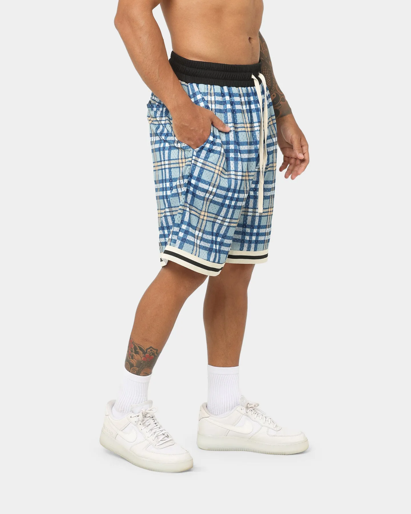 EN ES Team Basketball Shorts Blue Plaid sold by Culture Kings product image thumbnail 5