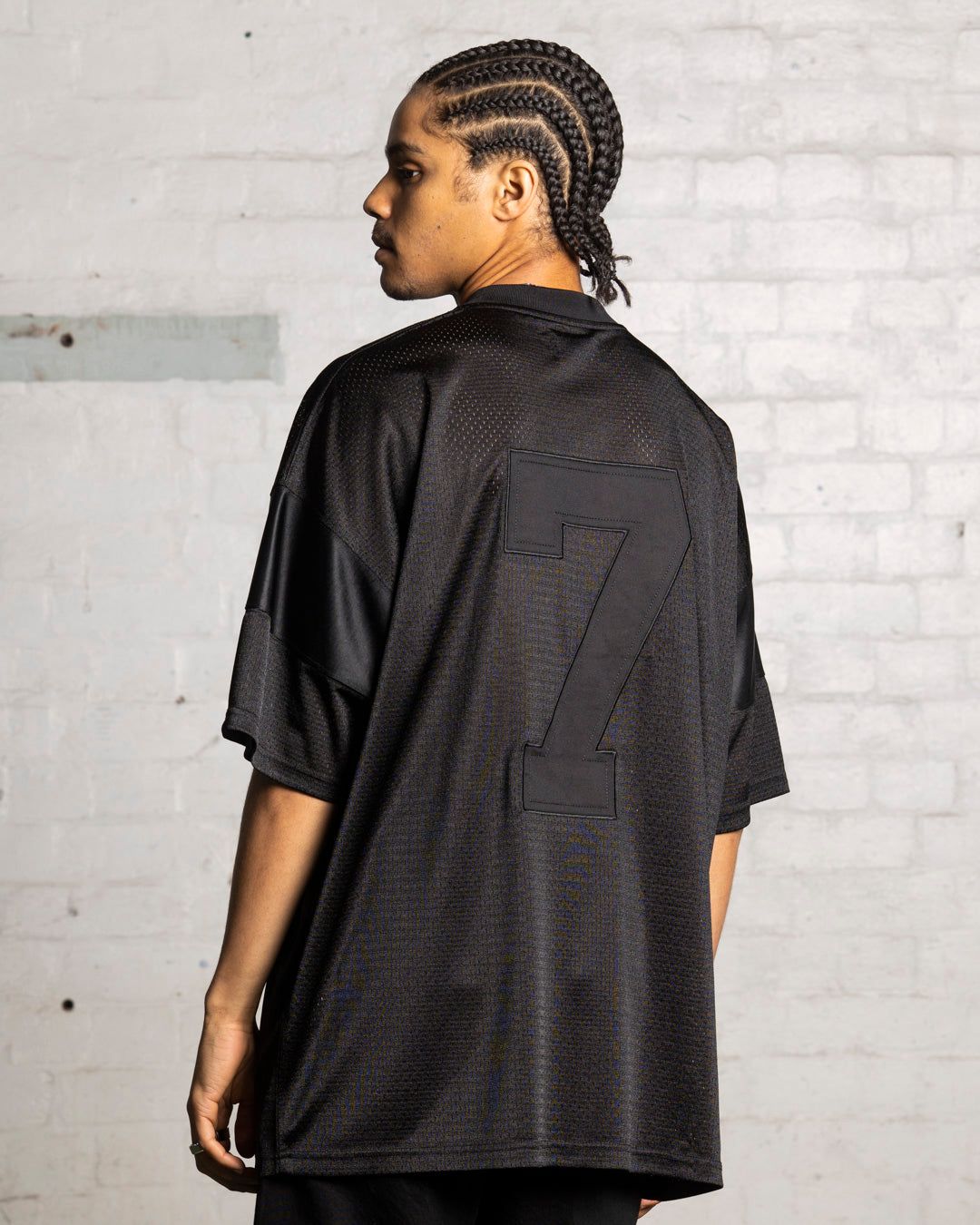 Saint Morta Union Mesh Boxy T-Shirt Black/Black sold by Culture Kings product image thumbnail 3