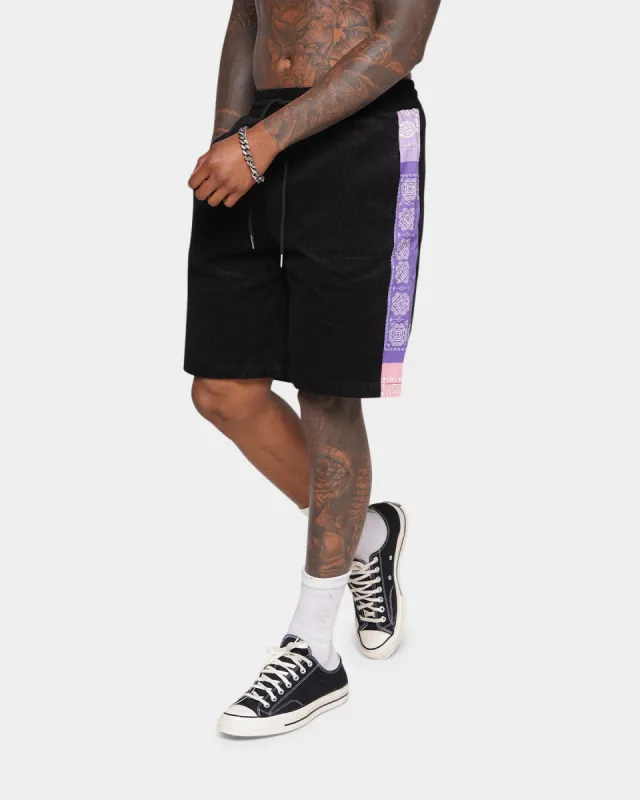 XXIII Akolo Paisley Panel Shorts Black/Pink sold by Culture Kings