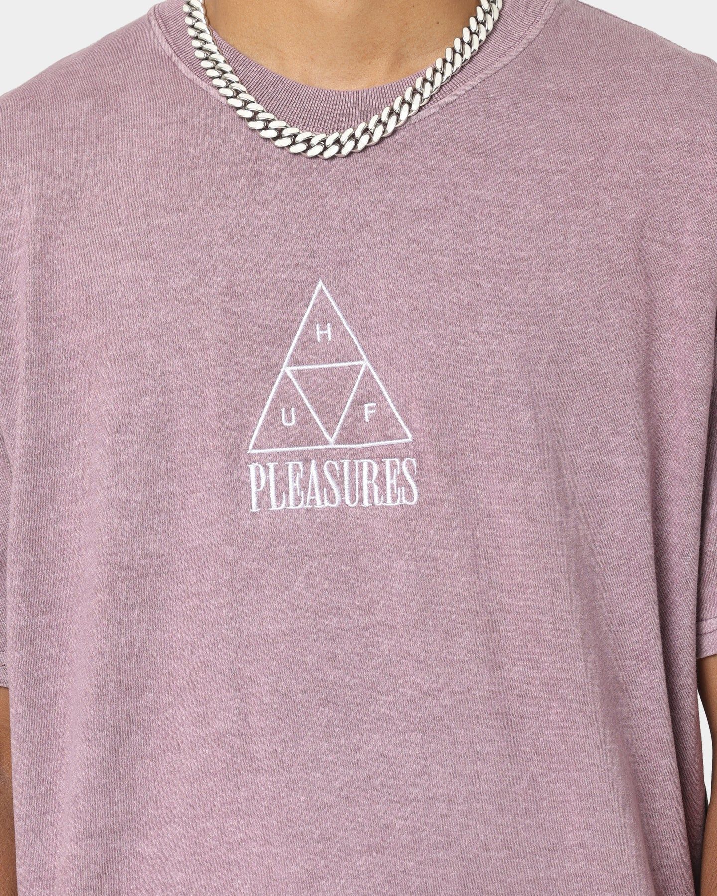 HUF X Pleasures Dyed Short Sleeve T-Shirt Purple sold by Culture Kings product image thumbnail 3