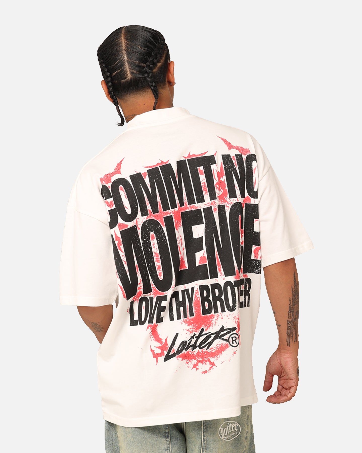 Loiter Dog Tag Oversized T-Shirt Off White sold by Culture Kings product image thumbnail 2