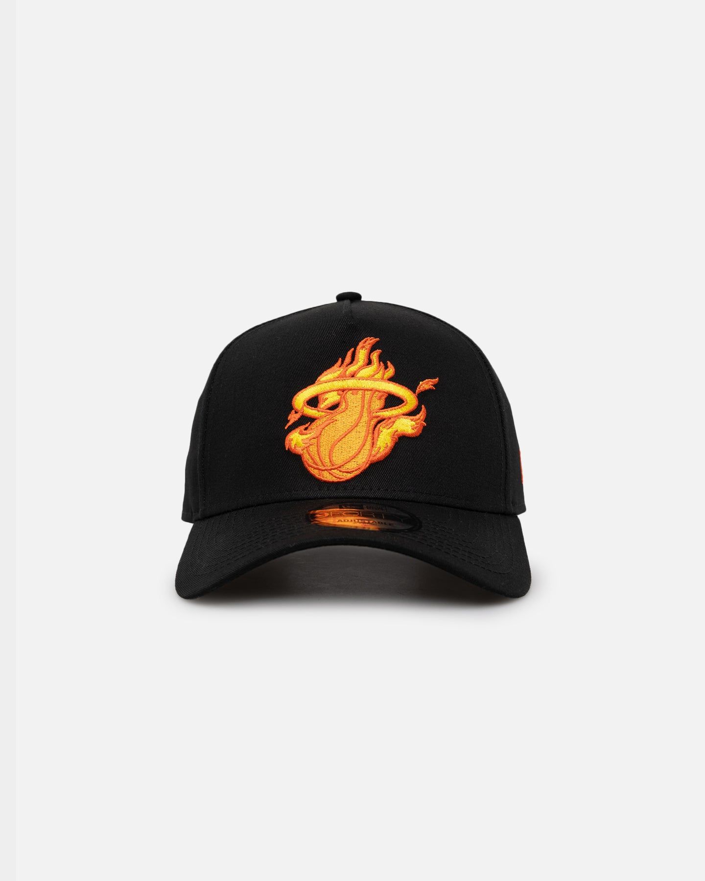 New Era Miami Heat 'Black Flame' 9FORTY A-Frame Snapback Black/Flame sold by Culture Kings