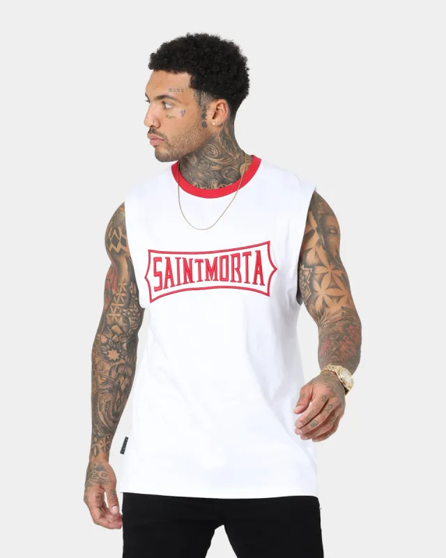 Saint Morta Ceremony Oversized Muscle T-Shirt White/Red sold by Culture Kings