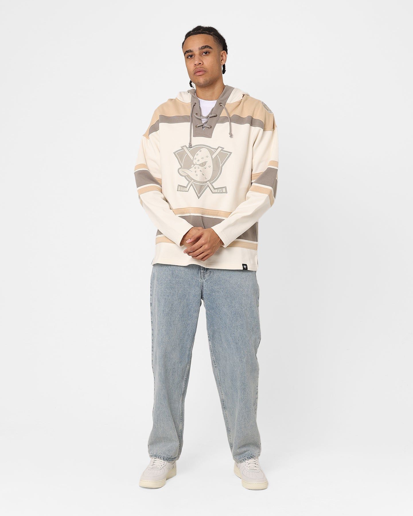 47 Brand Anaheim Ducks Superior Lacer Hoodie Cream/Khaki sold by Culture Kings product image thumbnail 2