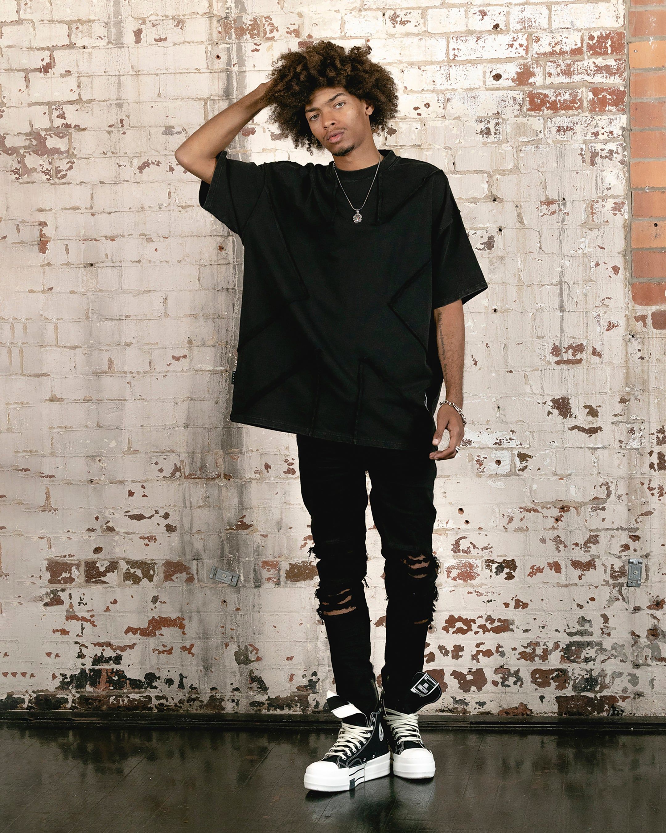 Saint Morta Deconstructed PSI Boxy Vintage T-Shirt Vintage Black sold by Culture Kings product image thumbnail 3