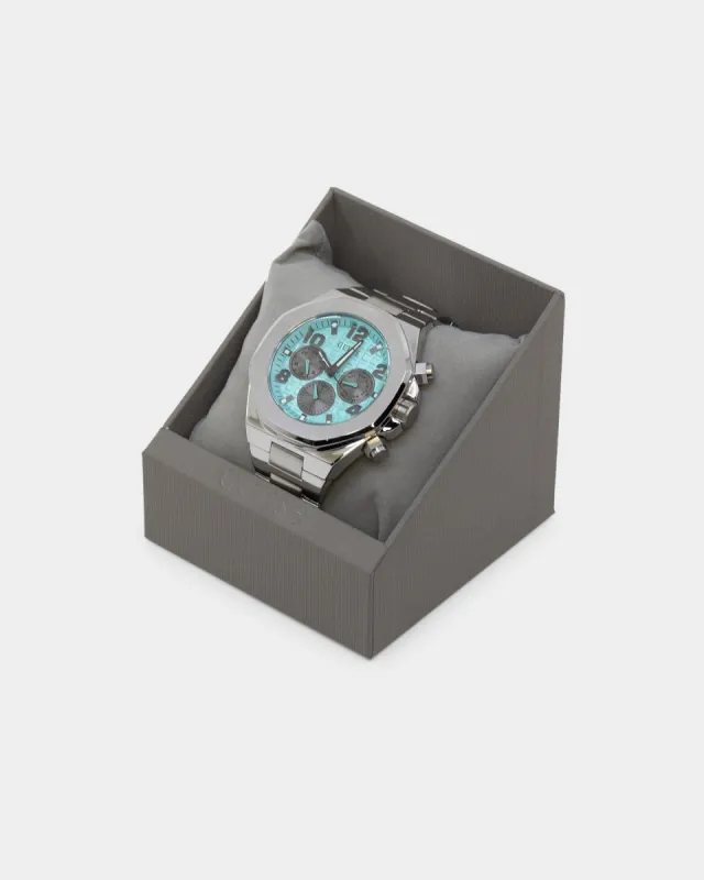 Guess Mainline Empire Watch Silver/Aqua Blue sold by Culture Kings