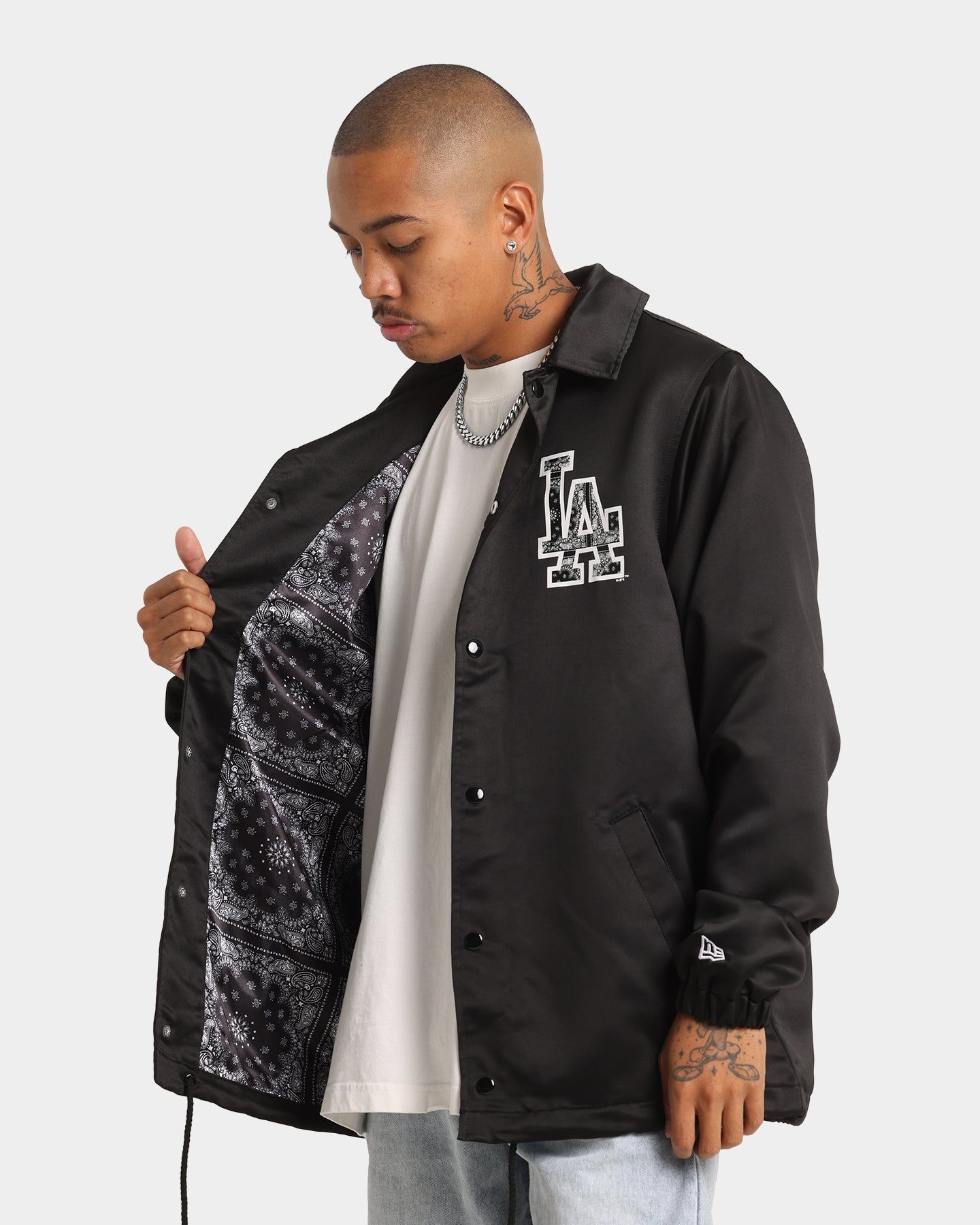New Era Los Angeles Dodgers Paisley Coach Jacket Black sold by Culture Kings