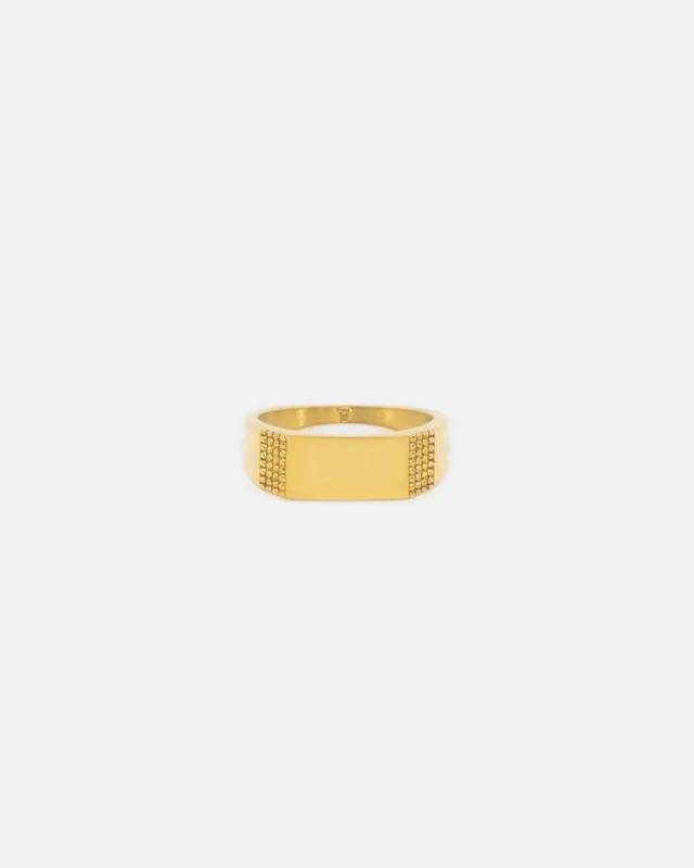 Saint Morta Adrian Bar Signet Ring Gold sold by Culture Kings
