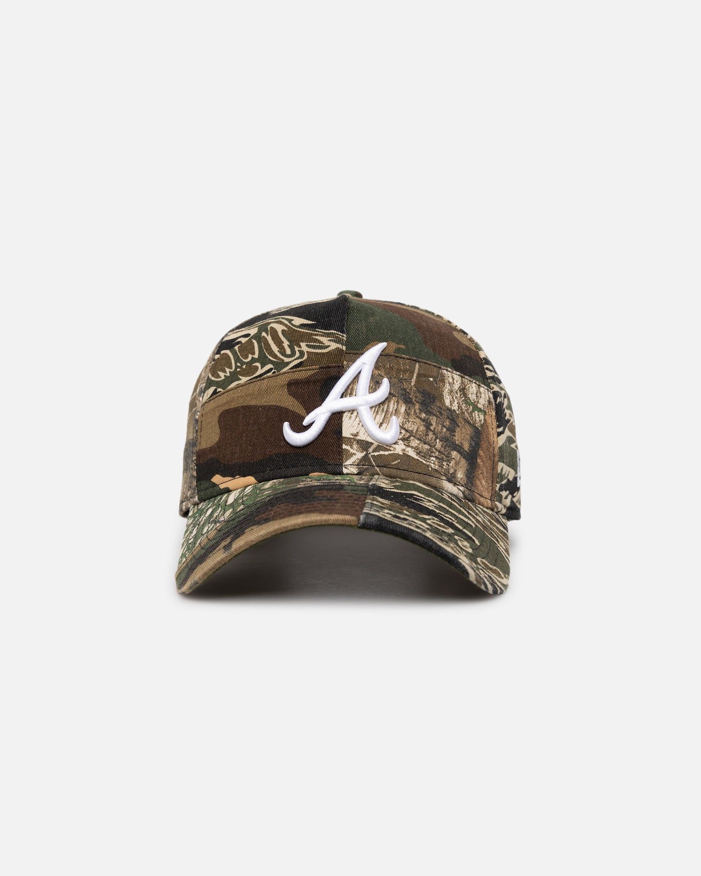 New Era Atlanta Braves 'Patchwork Camo' 9FORTY A-Frame Snapback Woodland Camo sold by Culture Kings