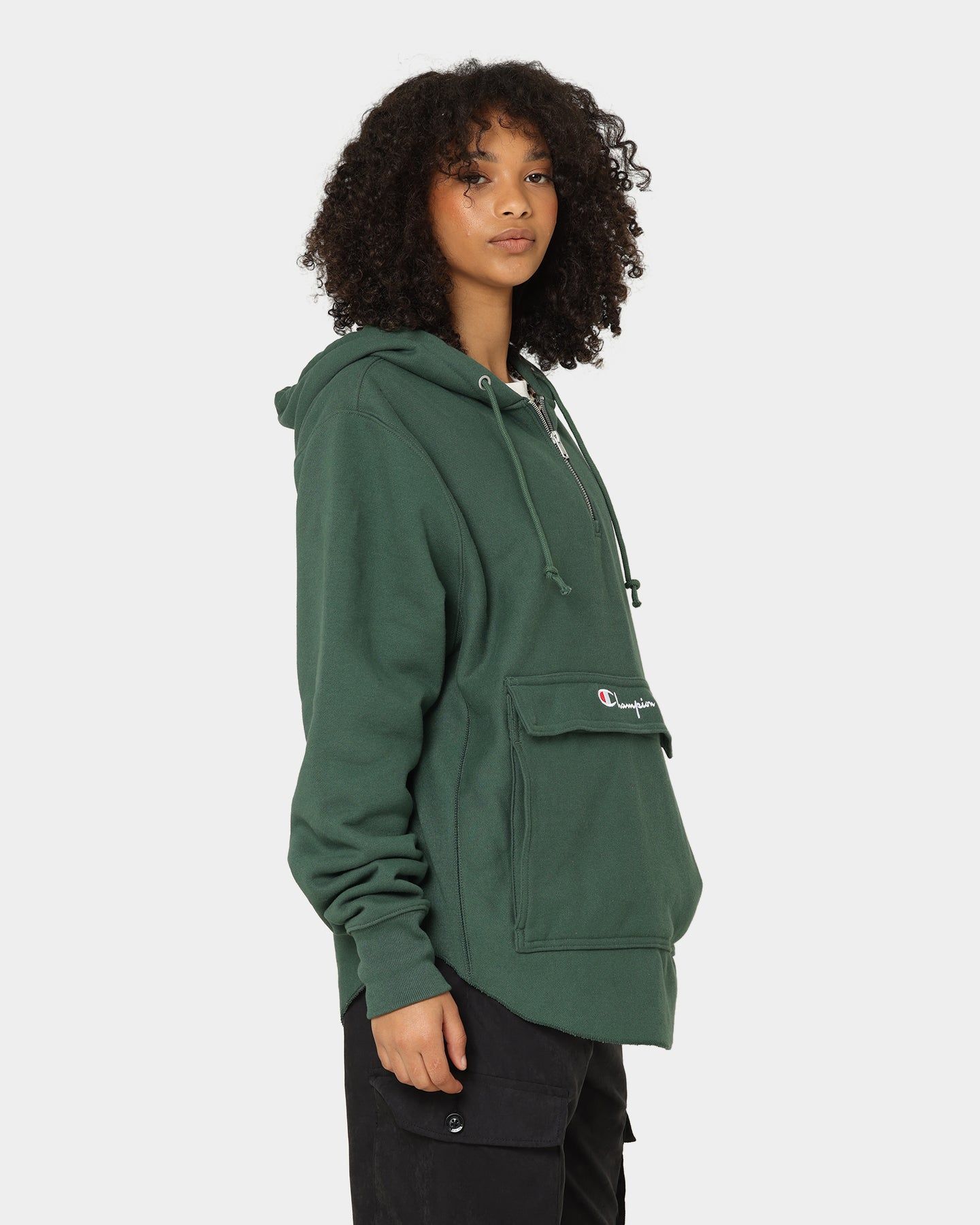 Champion Reverse Weave Boxy Anorak Hoodie Dark Green sold by Culture Kings product image thumbnail 5