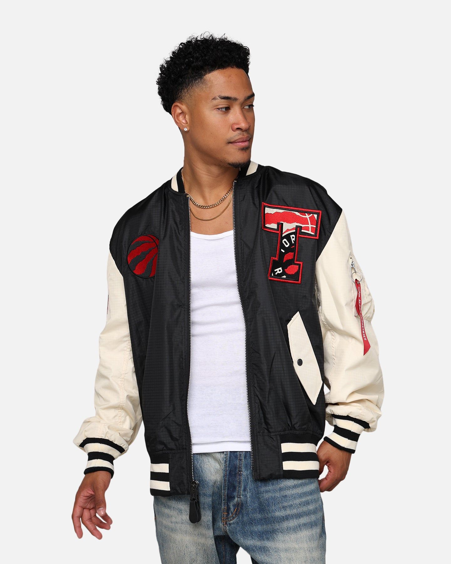 New Era X Alpha Industries Toronto Raptors L-2B Bomber Jacket Black sold by Culture Kings
