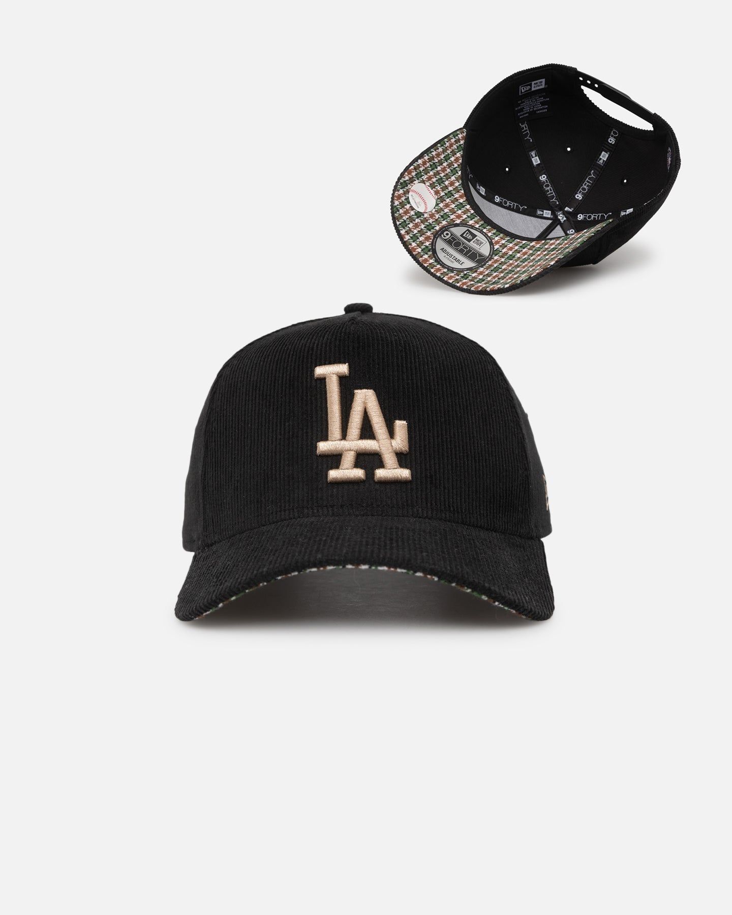 New Era Los Angeles Dodgers 'Black Cord Plaid UV' 9FORTY A-Frame Snapback Black/Plaid sold by Culture Kings