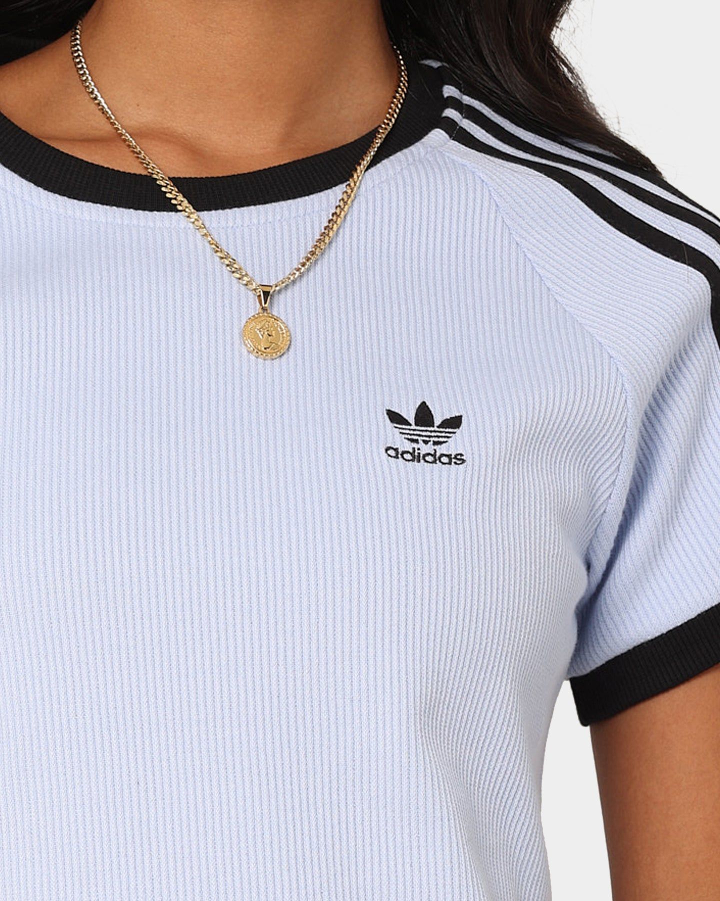 Adidas Women's 3 Stripe Slim T-Shirt Bludaw sold by Culture Kings product image thumbnail 3