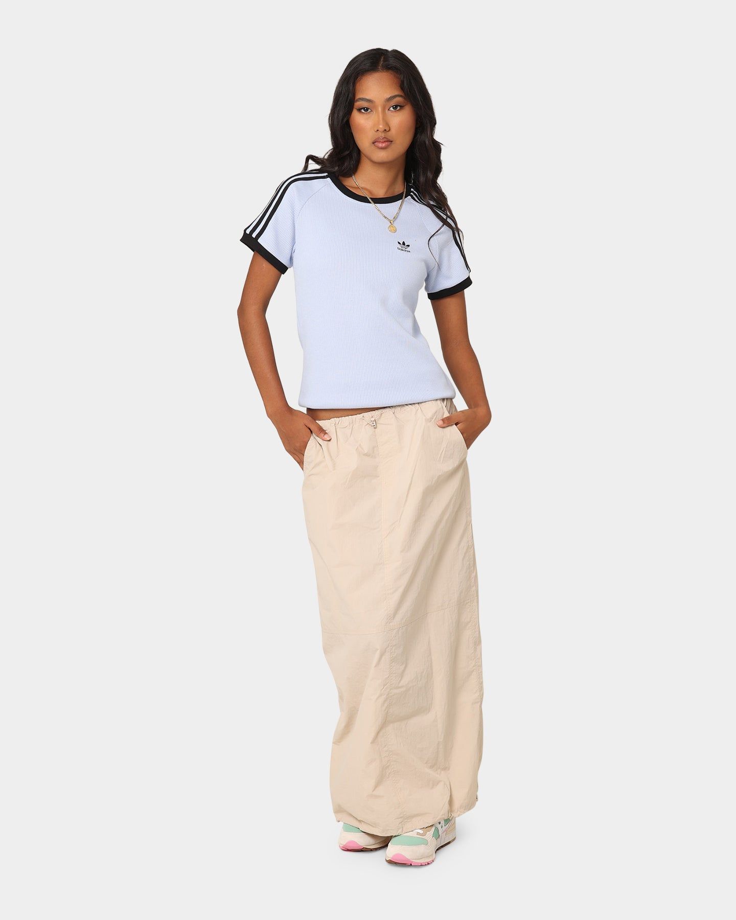 Adidas Women's 3 Stripe Slim T-Shirt Bludaw sold by Culture Kings product image thumbnail 2