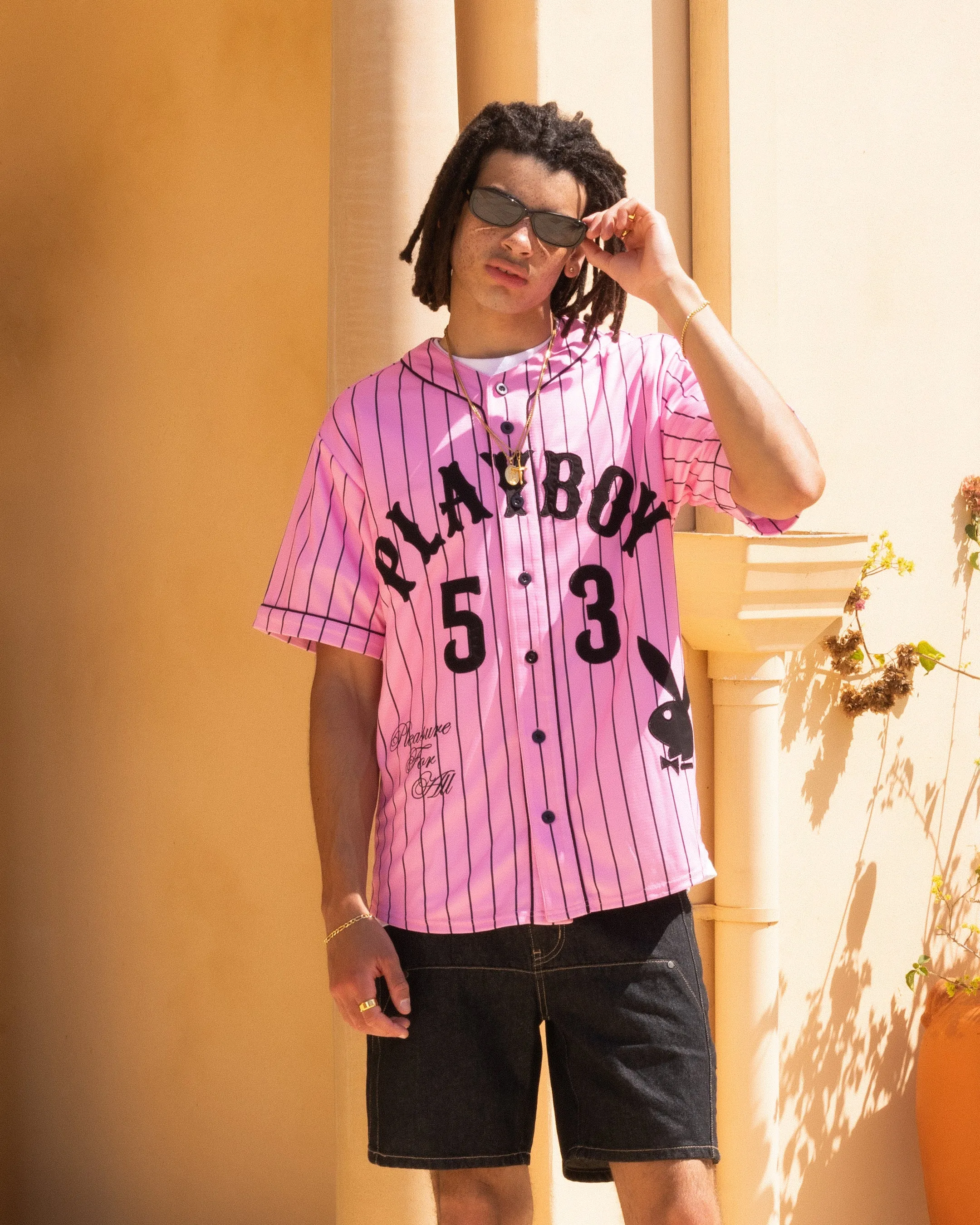 Playboy By Culture Kings Bunny Baseball Shirt Jersey Pink sold by Culture Kings product image thumbnail 3