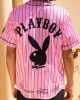 Playboy By Culture Kings Bunny Baseball Shirt Jersey Pink sold by Culture Kings