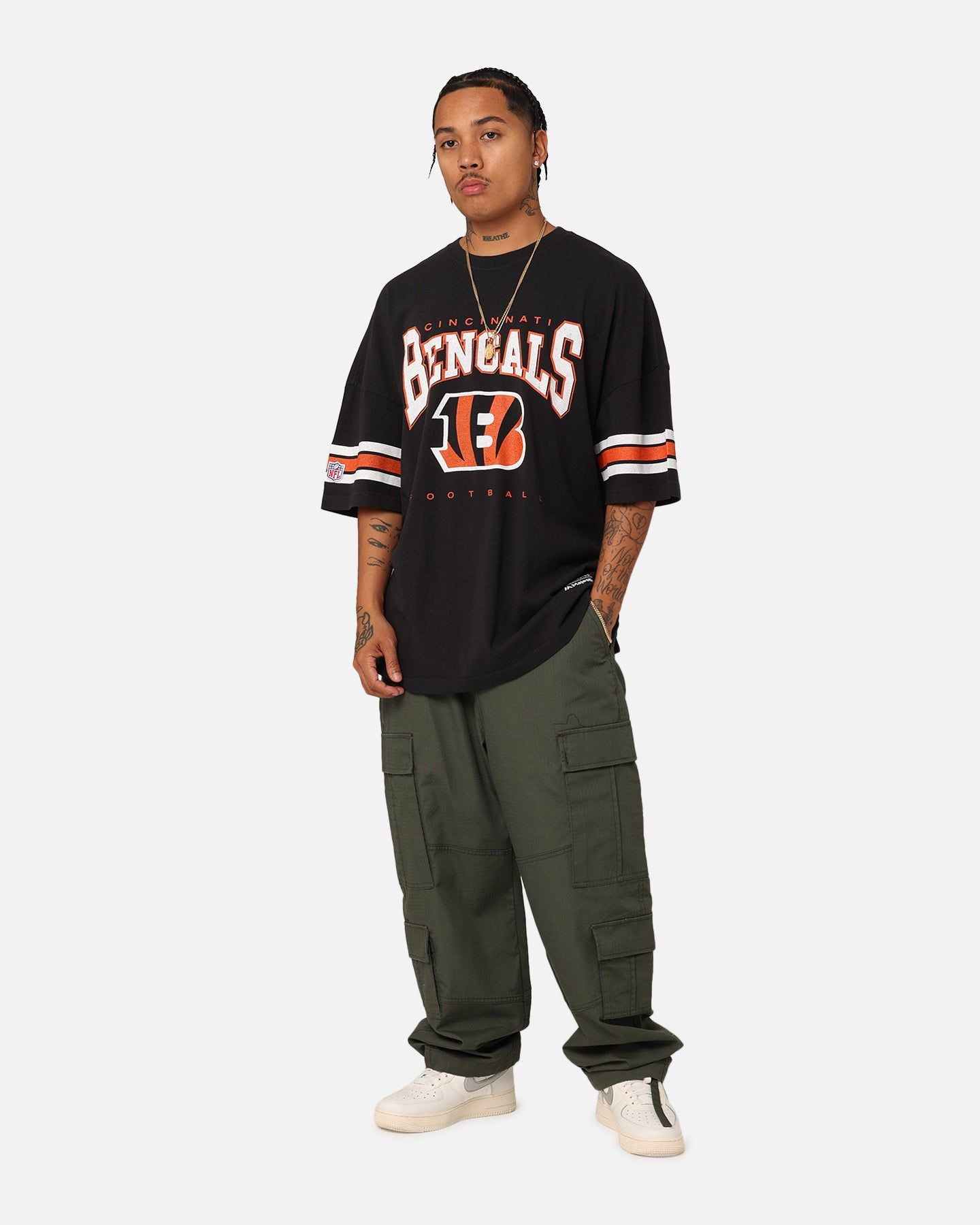 Majestic Athletic Cincinnati Bengals Vintage Sport Striped Sleeve T-Shirt Faded Black sold by Culture Kings product image thumbnail 2